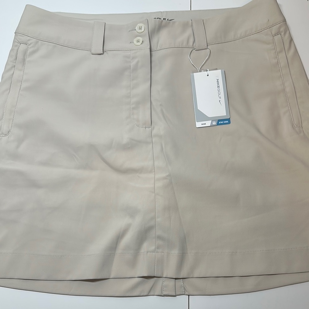 Nike Tour Performance DRI Fit Golf Tennis Pickleball Skort Beige Size 10